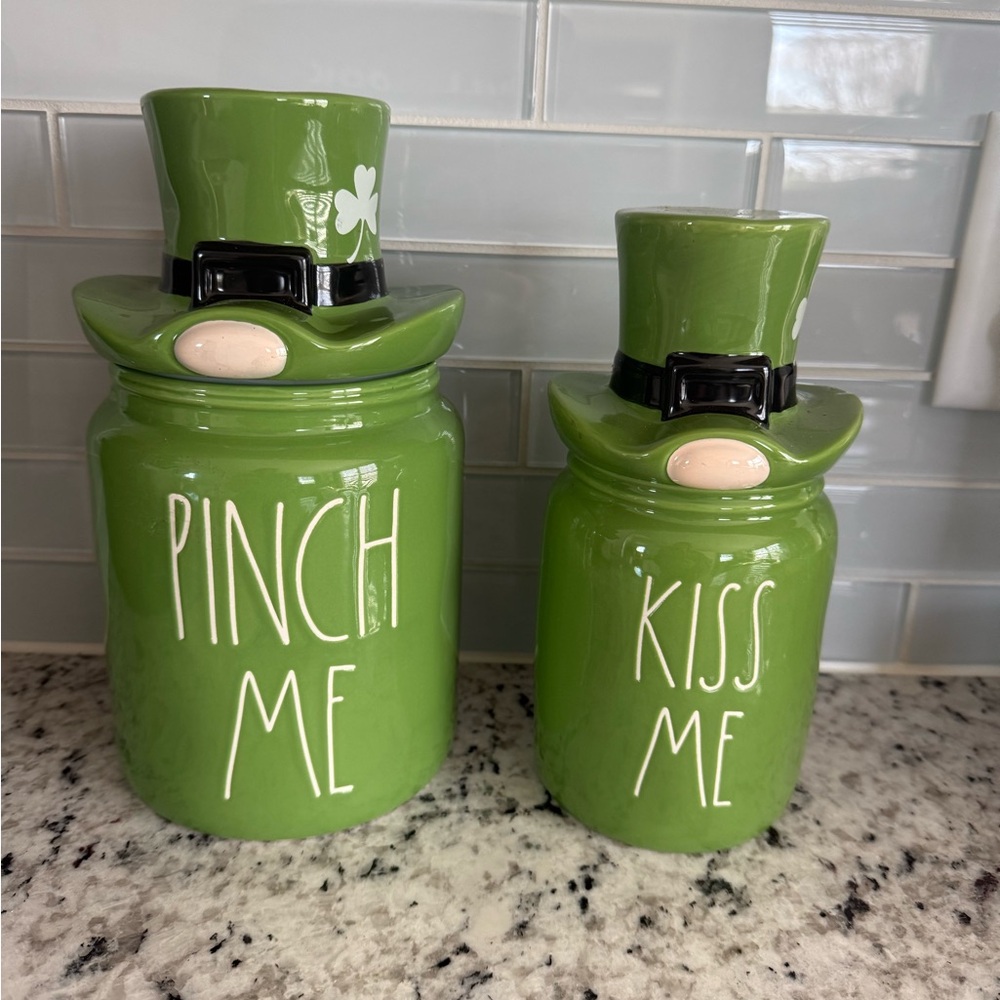 Green St. Patrick's Day Ceramic Jars